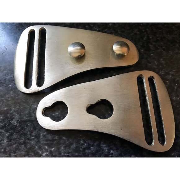 Vintage 1970 Belt Buckle Silver Tone Two Piece Interlocking Pieces Handmade "M" - Picture 6 of 7